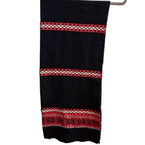 GAP Vintage Black and Red Fair Isle Scarf